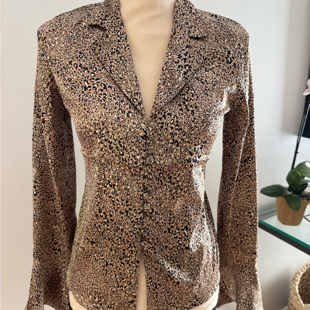 Express Leopard Print Women's Satin blouse. New with tags. XS